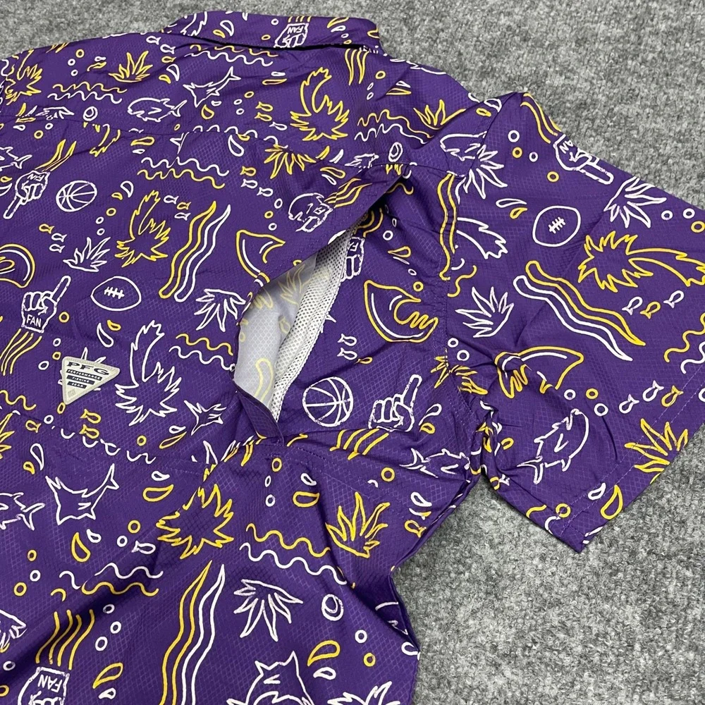 LSU Tigers Shirt Mens Large Purple Columbia PFG Super Slack Tide Vented NCAA - Picture 7 of 14